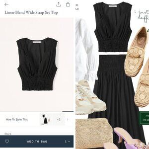 Abercrombie Black Linen Blend Top